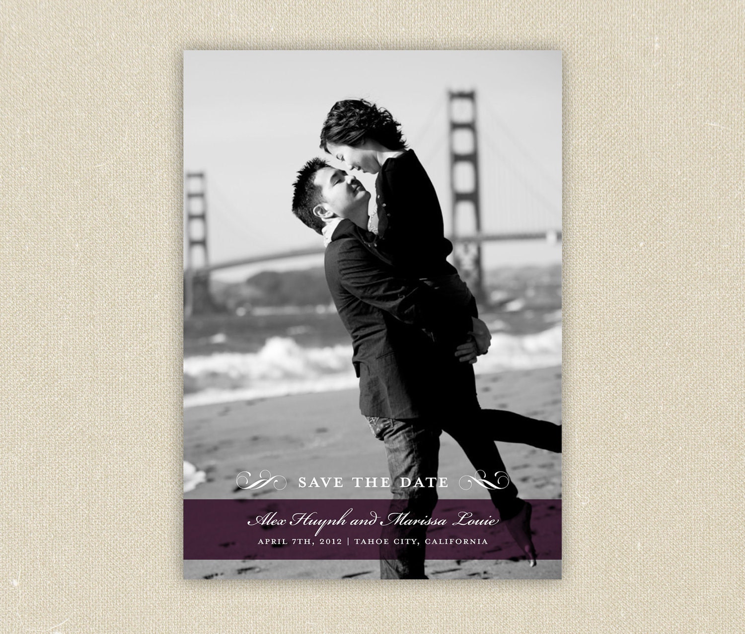 Simple Flourish Photo Save the Date Postcard