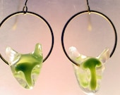 Green Cat Earrings