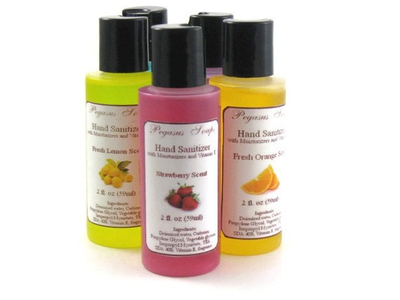 3 Scented Moisturizing Hand Sanitizer with Vitamin E 2 oz  You Choose Your Scents