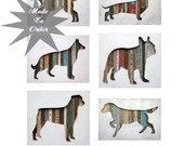 Custom Pet Portait, Dog Walk (Mini) Collection Made to Order, Custom Silhouette, Choose Your Dog Breed