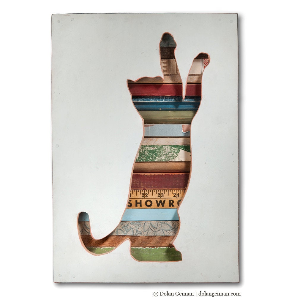 Pet Cat Art, Cat (Play) Collection, For Her Romantic Art Gift, Custom Silhouette, Made to Order