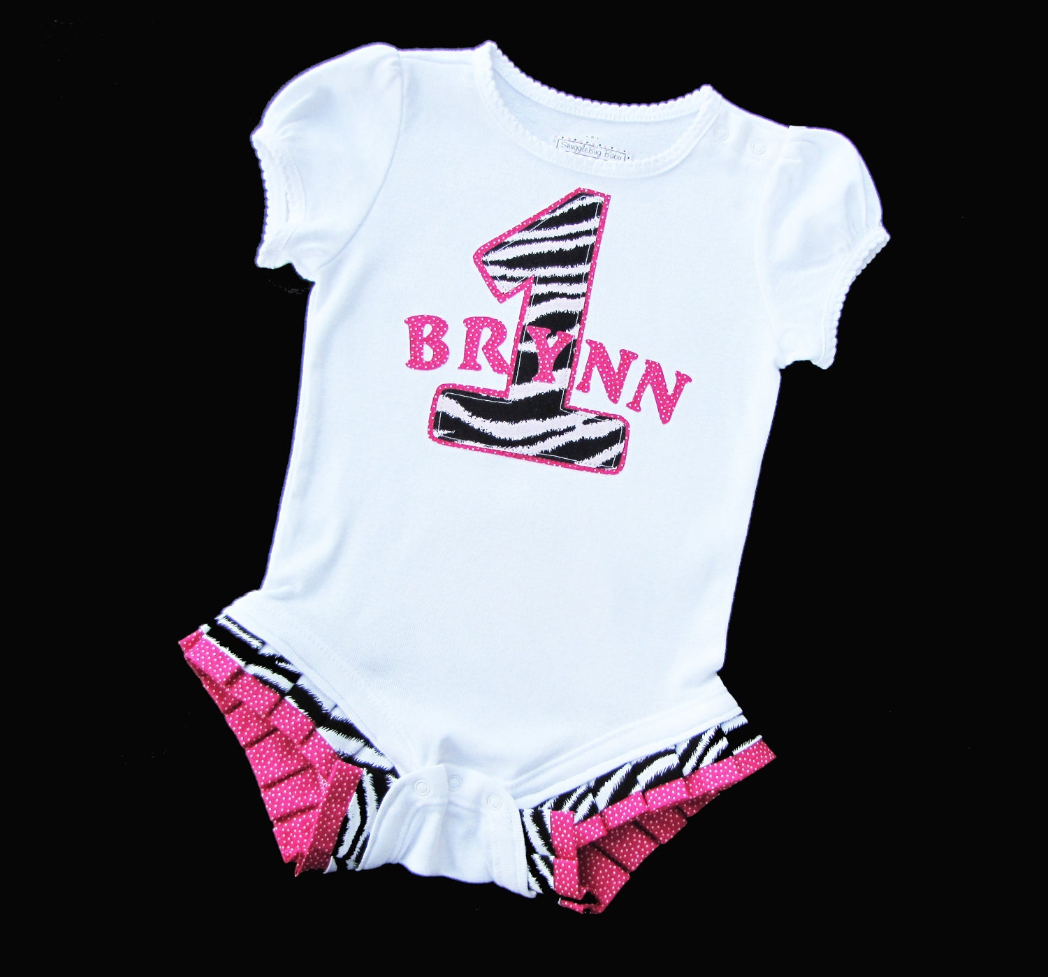Zebra..BIRTHDAY Ruffle Romper... PERSONALIZED with your childs name