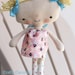 e pattern adorably cute kawaii style rag doll