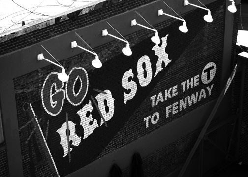 Go Red Sox - 5 x 7 Black and White Print