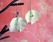 Rose Petal Earrings, Sterling Silver, Pink, Gemstone