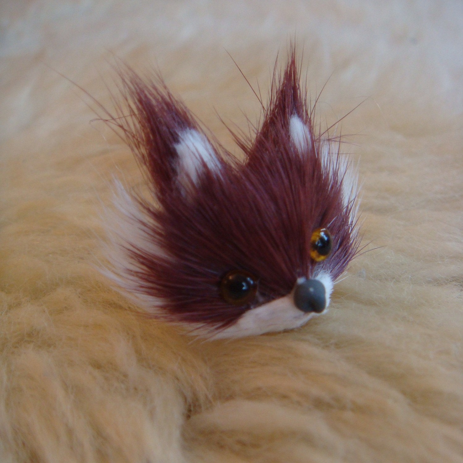 Brown Fox Head Ring