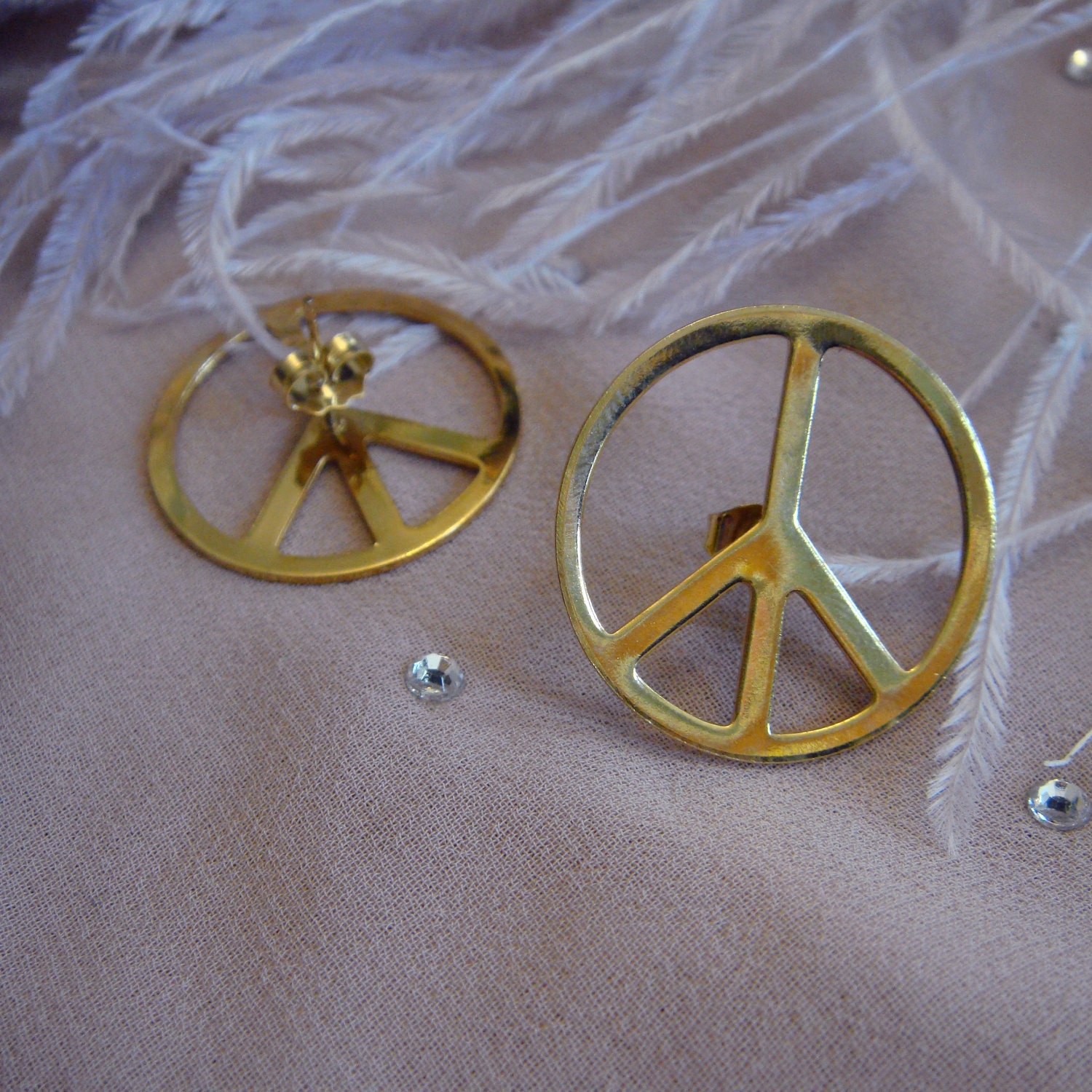 Vintage Peace Sign Earrings