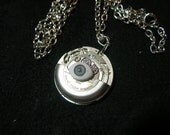 Steampunk pendant - eye spy - revolving watchworks   -- TrashionTeam, WWWG, OlympiaEtsy, GirlGeeks, FunkyAlternativeJewelry