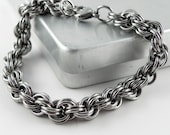 Chunky Double Spiral Stainless Steel Chainmaille Bracelet