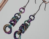 Anodized Titanium Box Chain Earrings