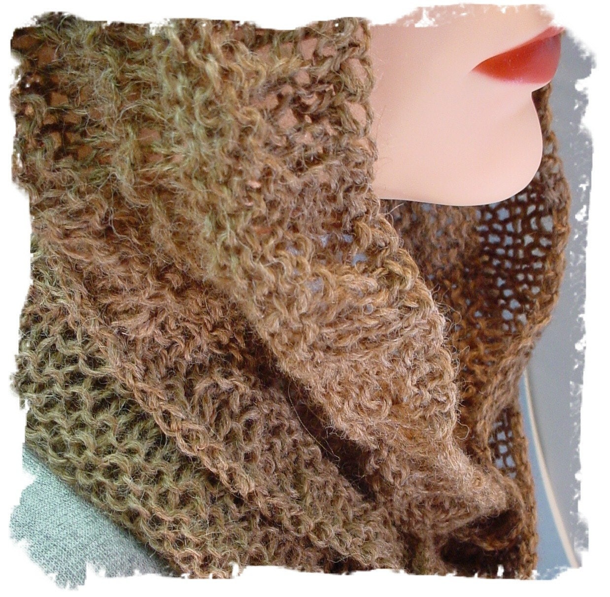 Hand knit Alpaca Moebius Scarf