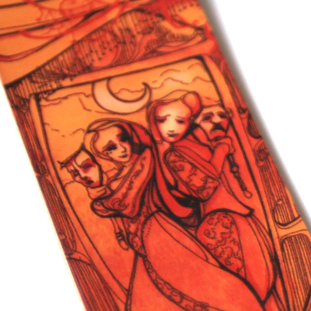 Bookmark - The Players - theatre actor gift Red Leather