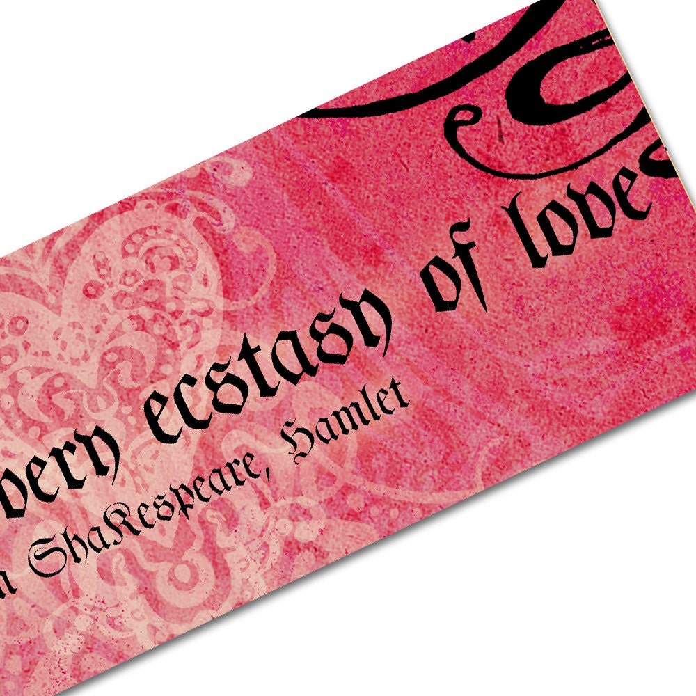 Choice Shakespeare Love Bookmark - Quote on Leather