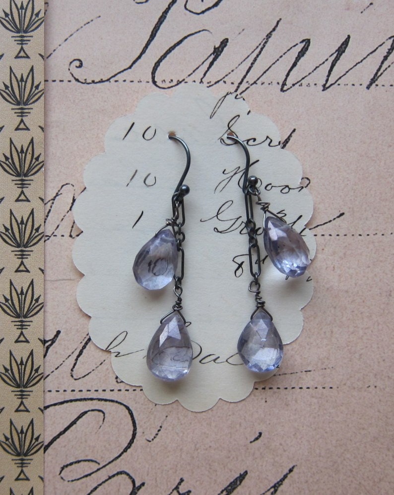 lexi earrings - purple topaz gemstone sterling silver