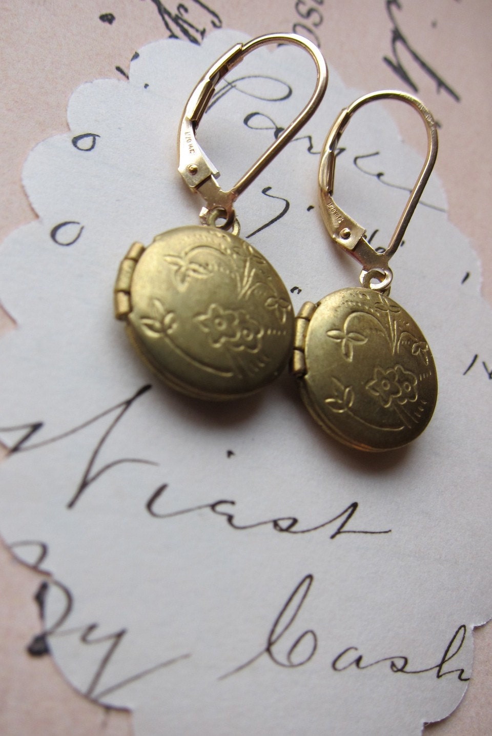 paulette earrings - floral lockets gold