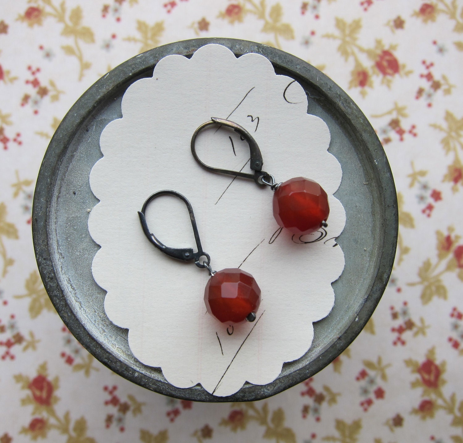 carmen earrings - carnelion sterling silver