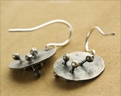 Hand Cut Oxidized Sterling Silver Earrings - Jewelry by Jason Stroud