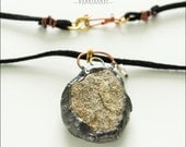 Oxidized Sterling Silver Encased Sandstone Necklace - Jewelry by Jason Stroud