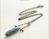 Oxidized Sterling Silver Natural Blue Kyanite Necklace - Jewelry by Jason Stroud