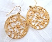 Gold Filigree. Dangle Earrings. Perfect Everyday Earrings.