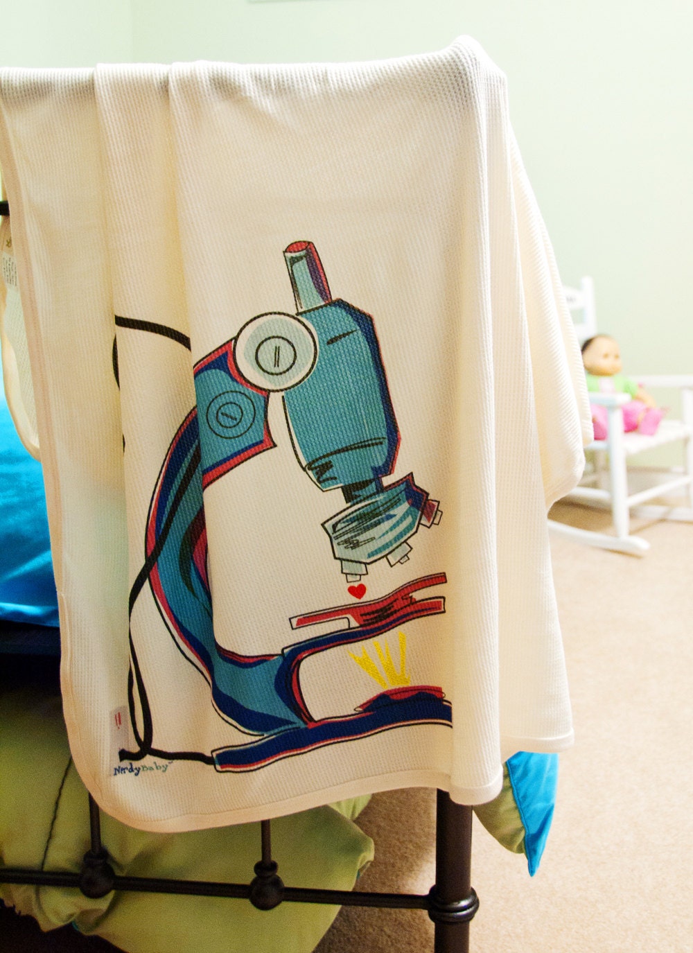 Nerdy Baby ORGANIC BLANKET - microscope