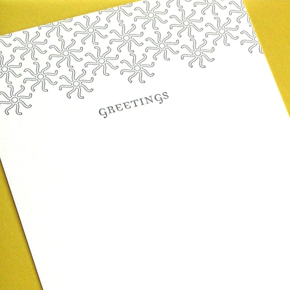 S A L E 50 % OFF Letterpress Greetings Flats - 6 pack