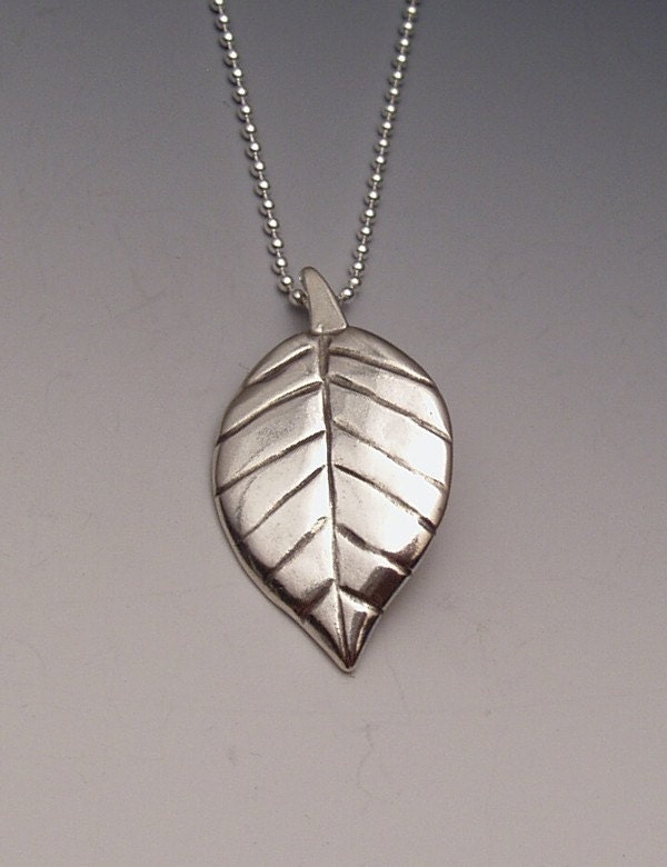 Leaf Pendant made from Silver Half Dollar Coin