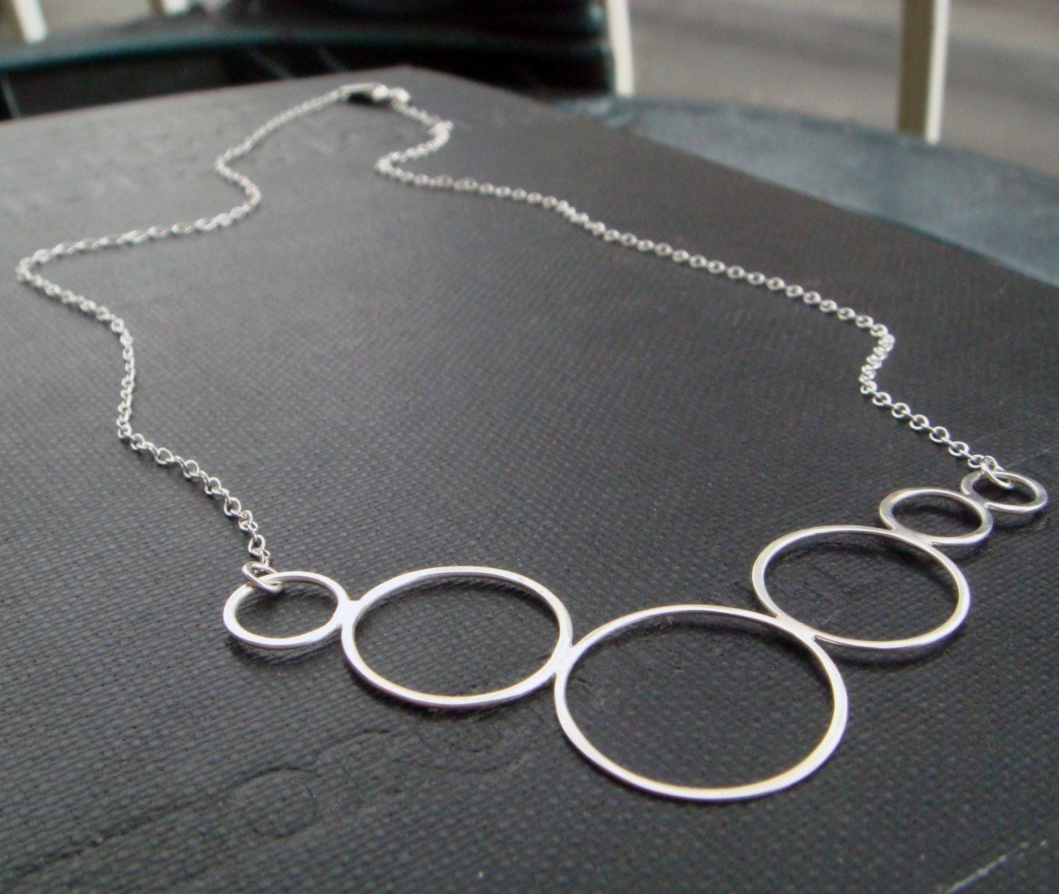 Caviar Necklace - Simple Circles in Sterling Silver Handmade by Queens Metal