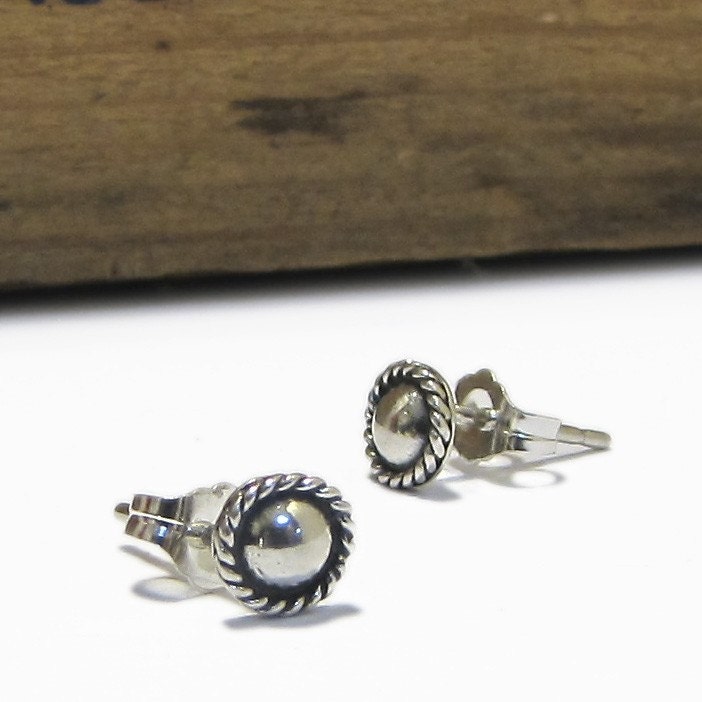 Boho Studs - Post Stud Earrings in Sterling Silver by Queens Metal