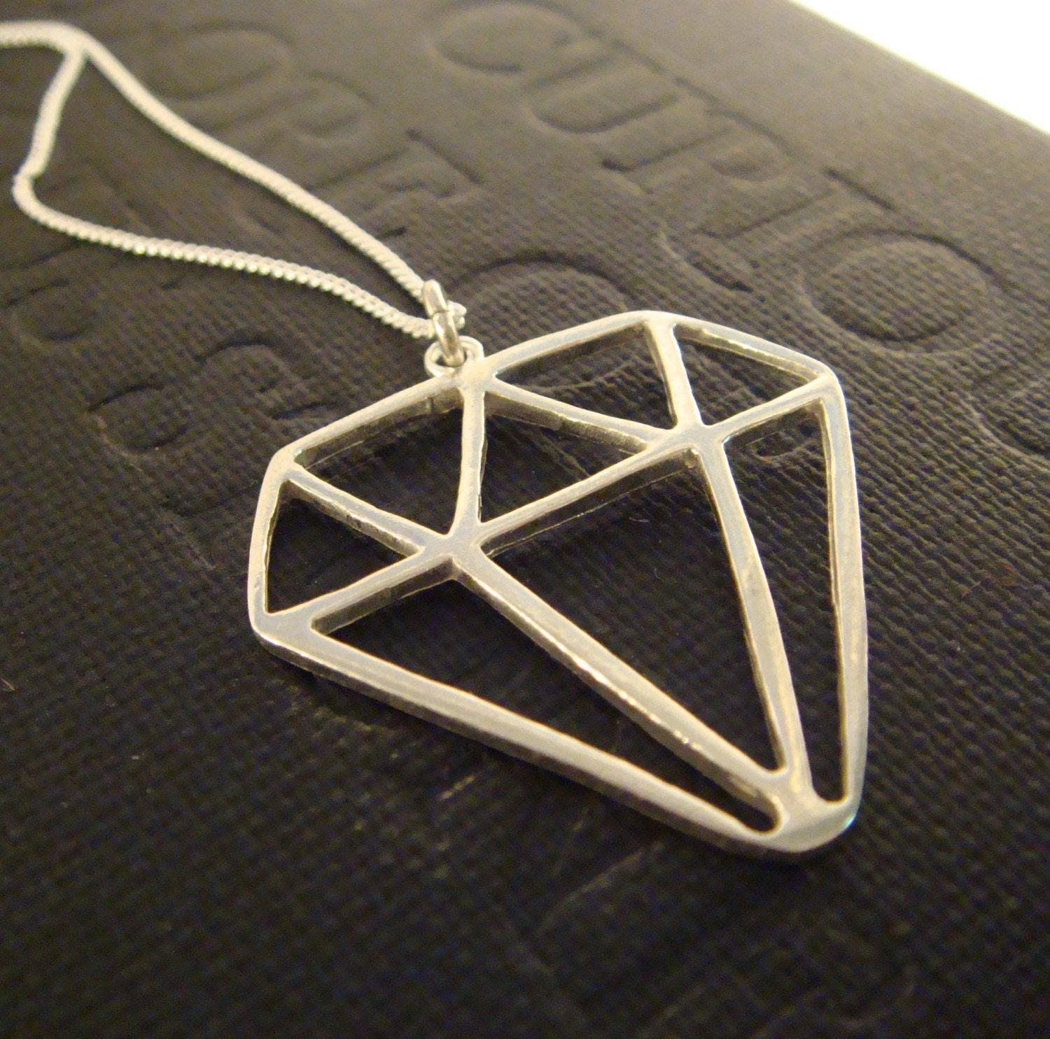 Diamond Bling Necklace - Sterling Silver Pendant Handmade by Queens Metal