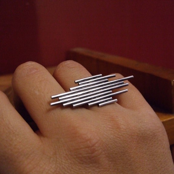 Chrysler Ring - Adjustable Band in Sterling Silver