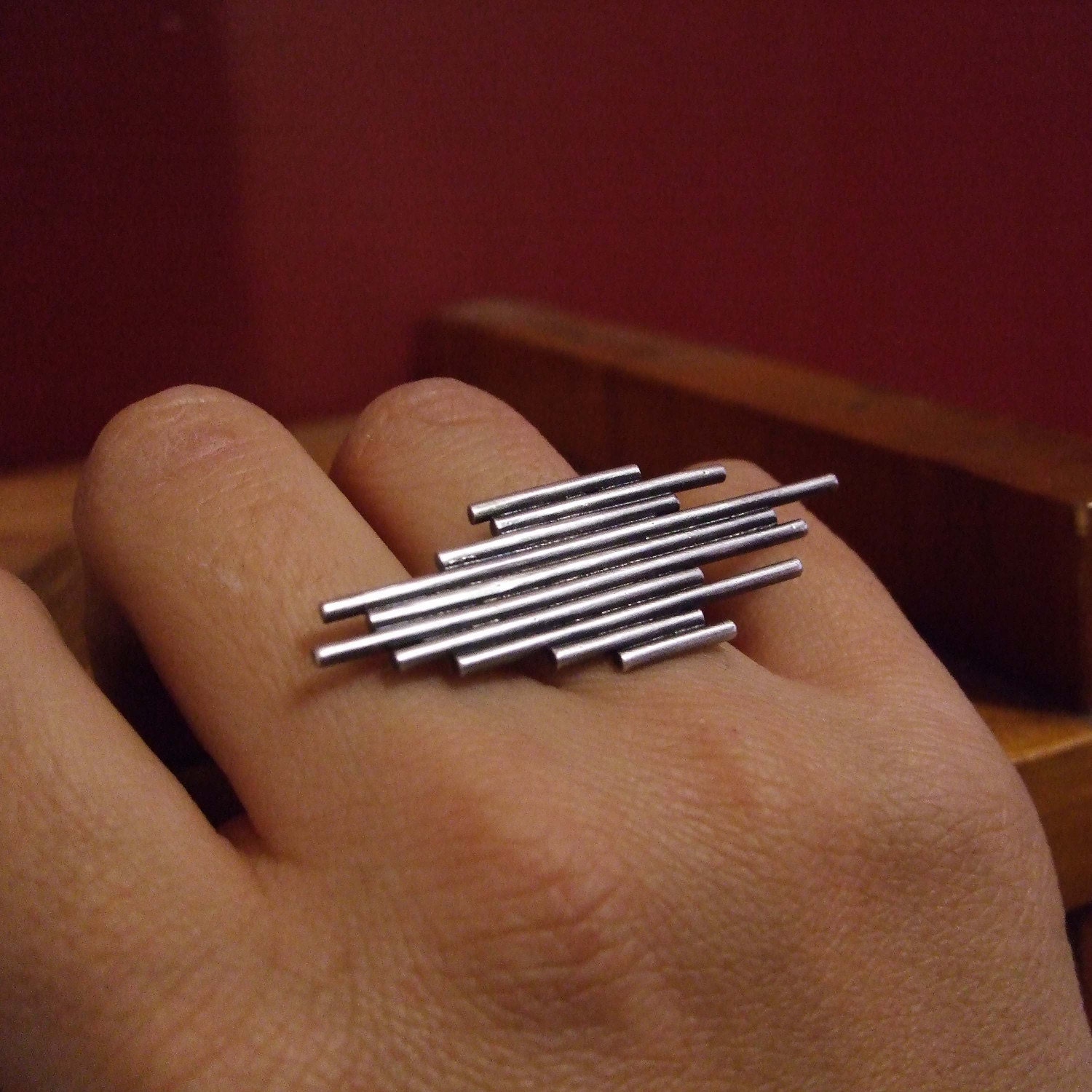 Chrysler Ring - Adjustable Band in Sterling Silver