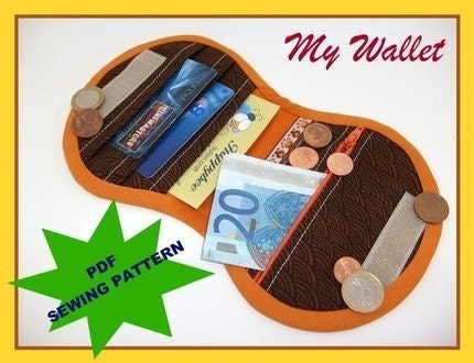 My Wallet Shell PDF Sewing Pattern tutorial download DIY, instant download