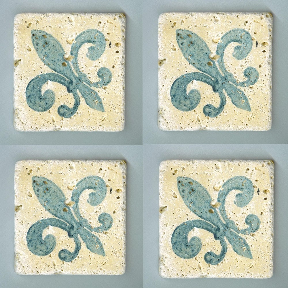 Stone Drink Coaster set of four FRENCH PROVENCAL