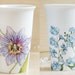 Personalized for You with Botanical Design - White Ceramic Eco Friendly Travel Mug Double Walled Porcelain with Lid