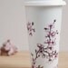 Eco-Friendly  Painted Ceramic Travel Mug - Cherry Blossoms - made to order