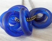 trade bead necklace, cobalt blue, antique, tribal, african dogon beads
