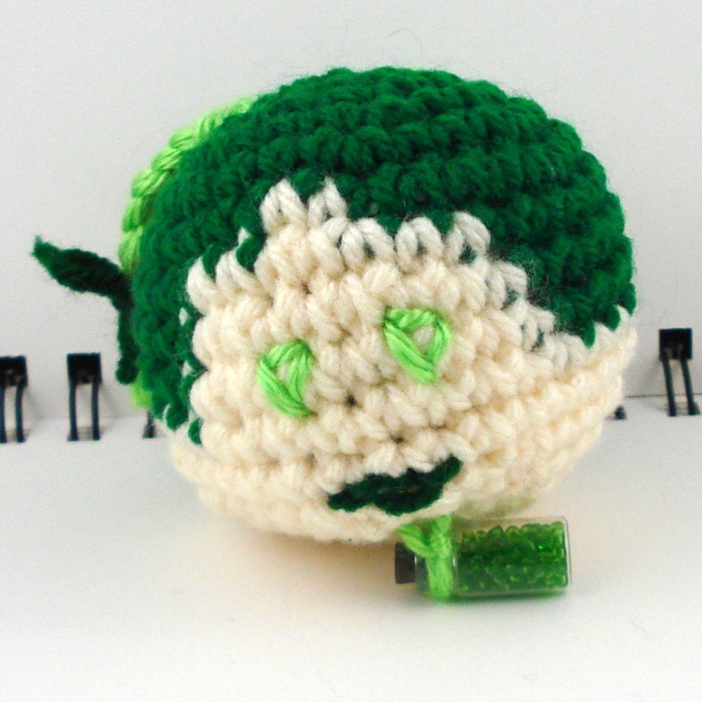 Decapitated Dollies - The Green Fairy - Crocheted Plush Head