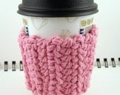 Baby Pink Crocheted Coffee Cozy
