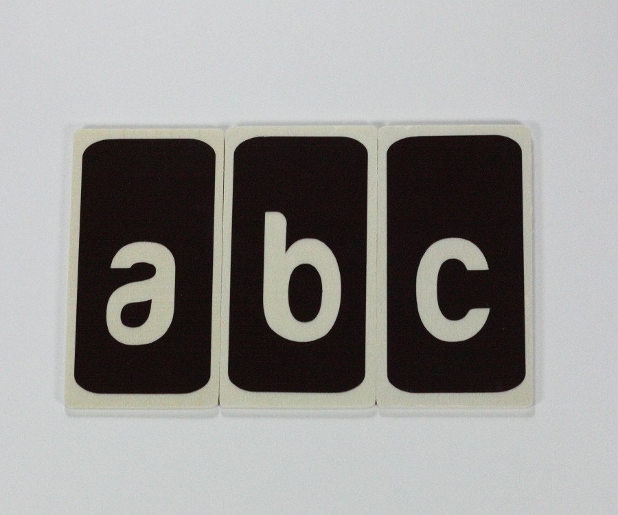 Wood Alphabet Flashcards Brown Set of 26 Lower Case Letters