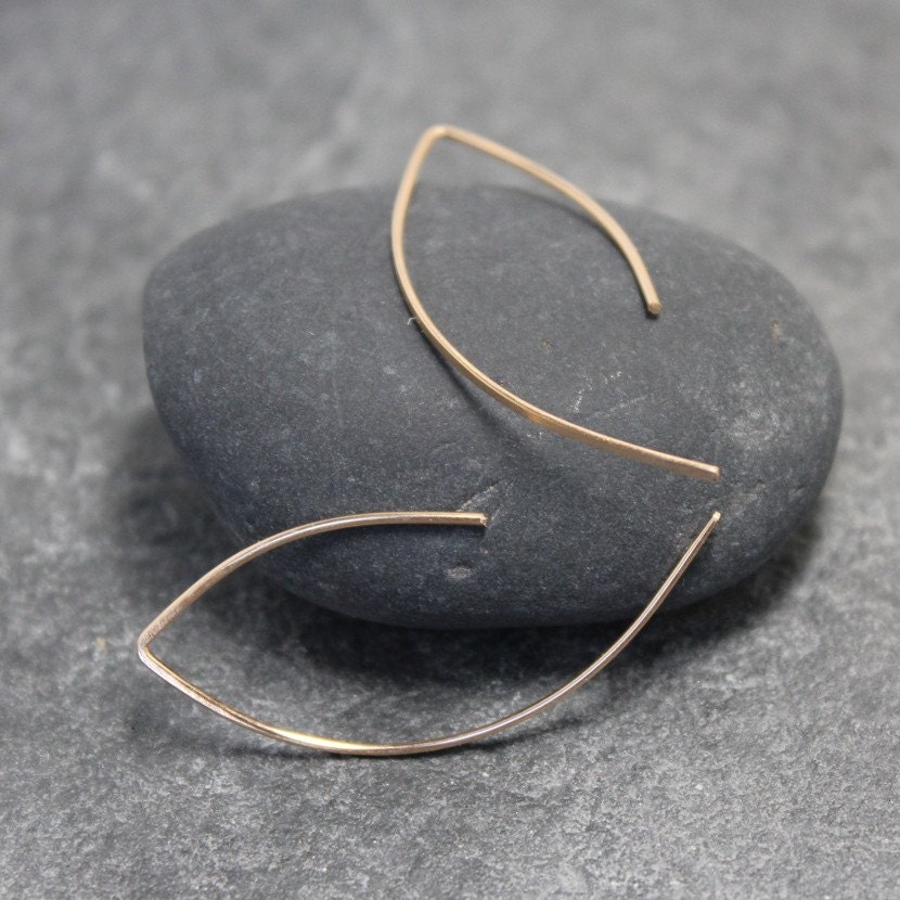 WISHBONE 14K earrings hoops