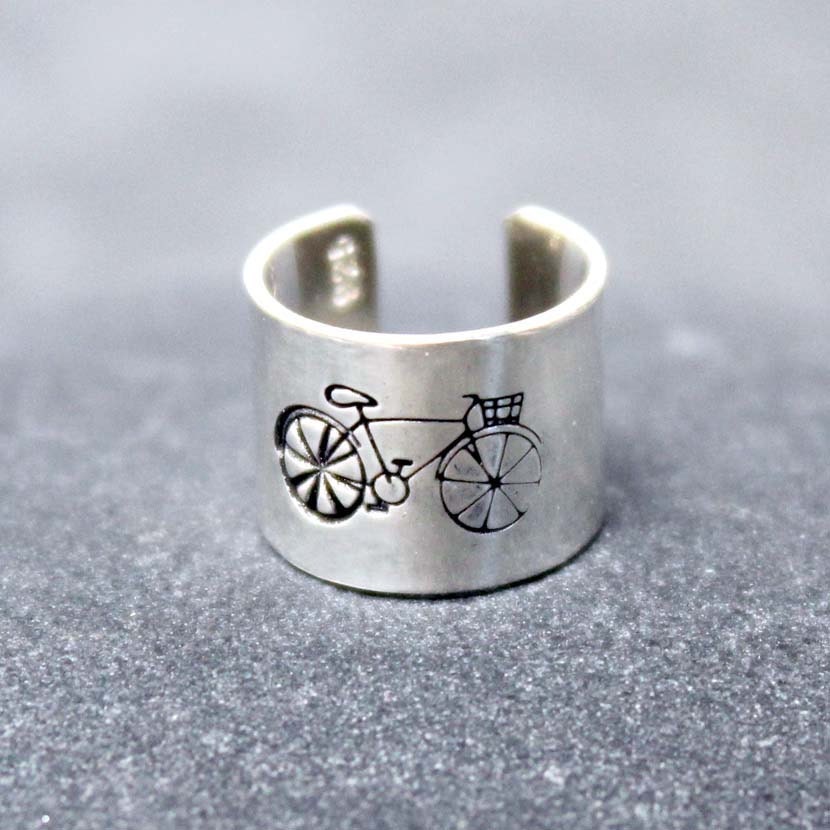 BICYCLE,Cartilage, Ear Cuff, Band, Wrap,14K Gold Filled, Sterling Silver,5mm