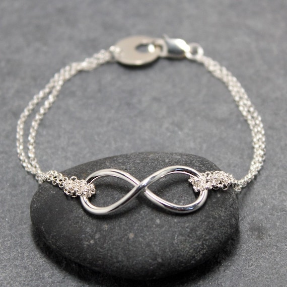 DOUBLE INFINITY anklet, 925, sterling, silver