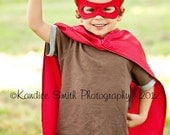 Child Size Red Lightning Super Cape With Mask