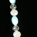 Aqua Shell Pendant with shell and glass beads