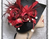 Hat - Black Straw Cloche hat 1920s Flapper Hat - Dorothy Parker