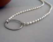 Pearls and silver loop necklace