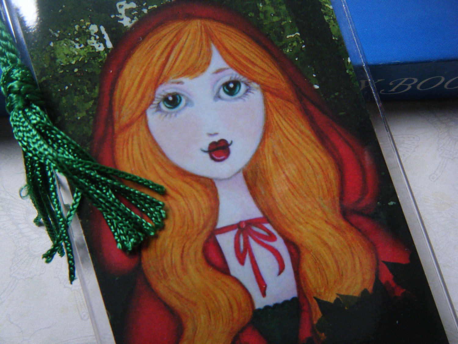 Little Red Riding Hood Art Print Bookmark, Fairy Tales, Fantasy, Storybook Art, Reproduction  Art, Children's Art, Children's Bookmark