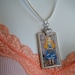 Alice in Wonderland Art Print Necklace, Whimsical, Nylon Cord, Blue, Charms