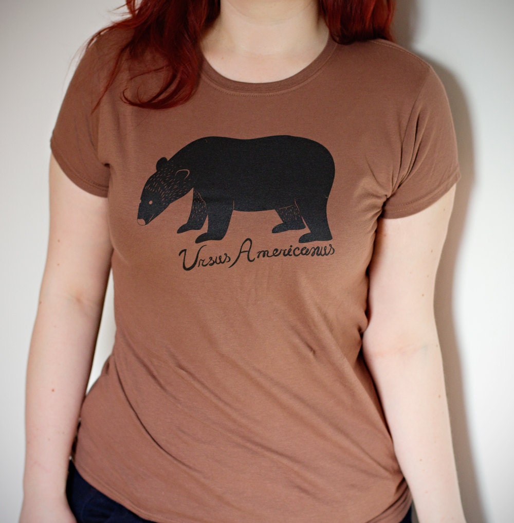 Ursus Americanus Black Bear brown chestnut T-shirt ladies (Sizes S M L XL)